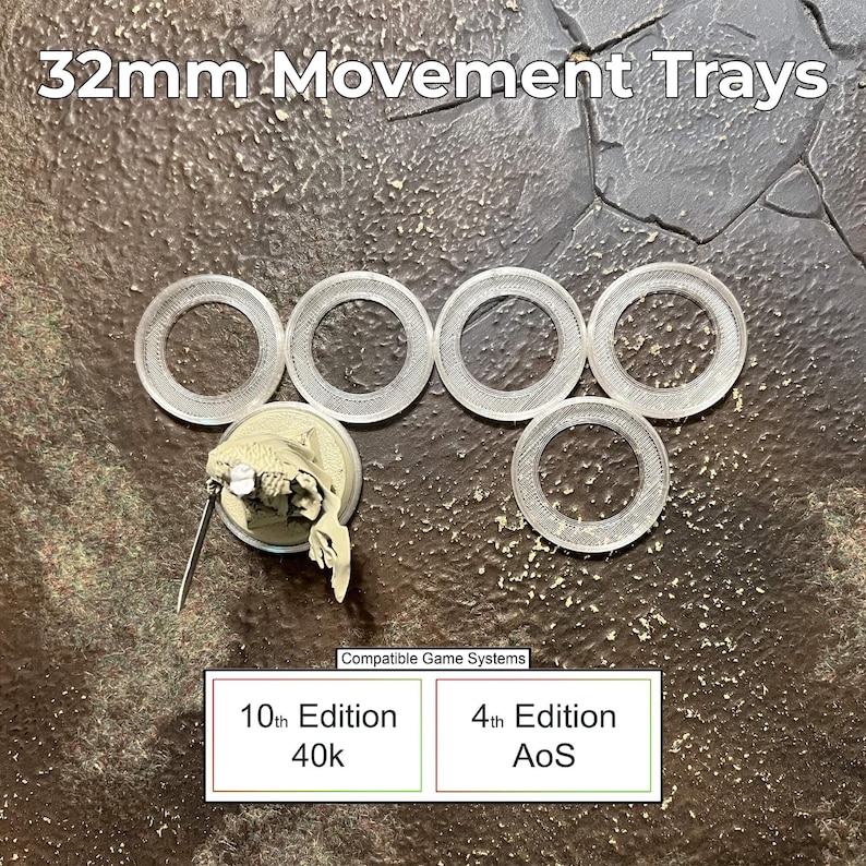32mm Movement Tray | 3 - 10 Slot Tray | Tabletop Miniature Wargaming image 1