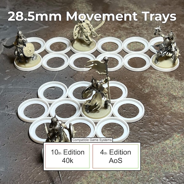 28.5mm Movement Tray | 5 - 20 Slot Tray | Tabletop Miniature Wargaming