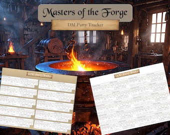 Masters of the Forge: DM Party Tracker | DM and Player Accessory | Instant PDF Download/Print | Dungeons & Dragons 5e
