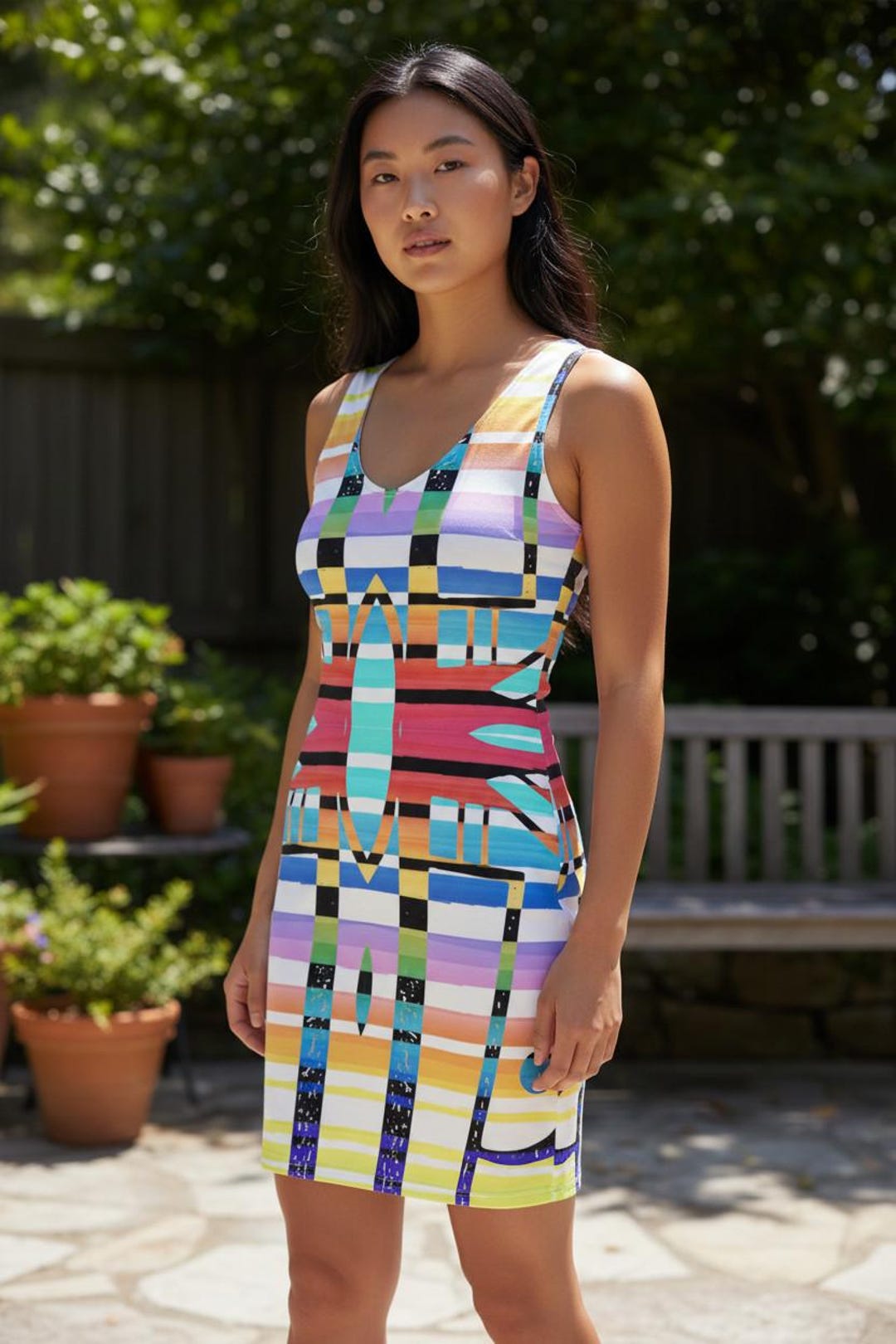 colourful bodycon dress Vibrant Geometric Pattern Colorful bodycon