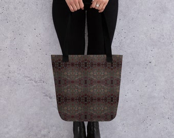 Tote bag grey abstract vintage pattern | tote bag | spacious bag | Zipless bag | Unisex bag | grey bag | hand bag | Birthday gift |