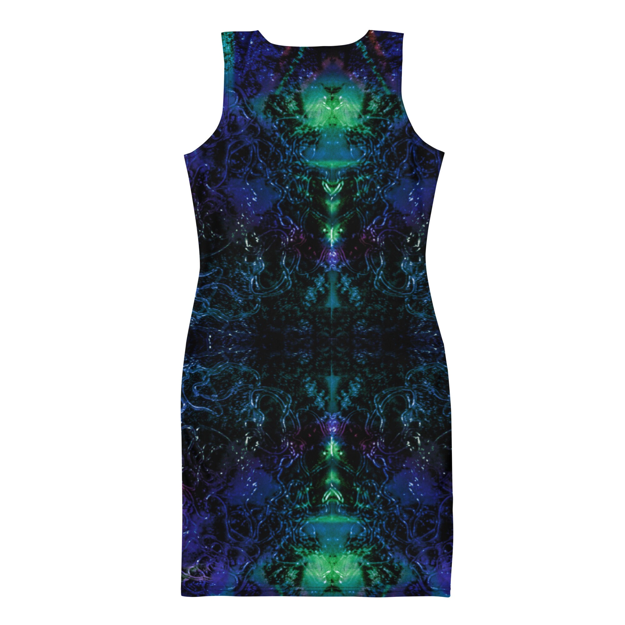 blue and black bodycon dress Batia Bodycon Dress in Butterfly Watercolour Black