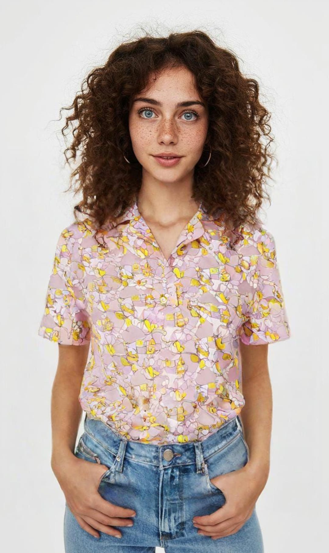 Vintage Pink Floral Button-up Blouse: Retro Spring Shirt - Etsy