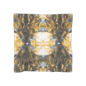 Elegant Chiffon Scarf - White and Gold Lightweight Fashion Accessory - Floral Print Scarf for Women