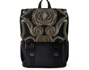 Casual Backpack-Swirling wheel pattern