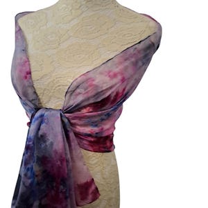 Blue and pink tiedyed silk scarf | Gift for her | Fashion | Clothing | Handmade scarf | Artisan silk scarf |  Trendy silk scarf |