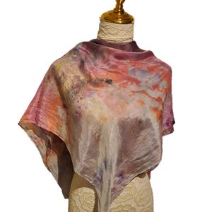Hand-Dyed Silk Scarf: Abstract Watercolor Wearable Art