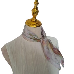 Silk Neckerchief: Pale Green & Golden Yellow Lightweight Scarf