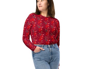 Langarm-Cup-Top Recycelte Materialien Handgefertigte Casual Minimalist Shirt Night Out Umweltfreundliche Mode