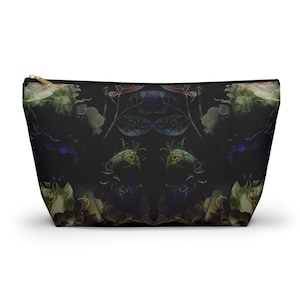 Mystical Floral Accessory Pouch: Boho Travel Organizer