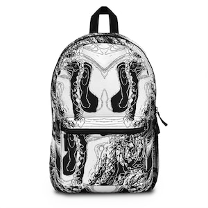 Gothic Roots Backpack: Spiral Pattern, Large Capacity
