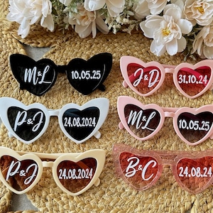 Herzsonnenbrille personalisiert. Deine Liebe im Sonnenlicht/Blickfang/Party Brille/Herzsonnenbrille/Fotobox/Brillen für deine Hochzeit