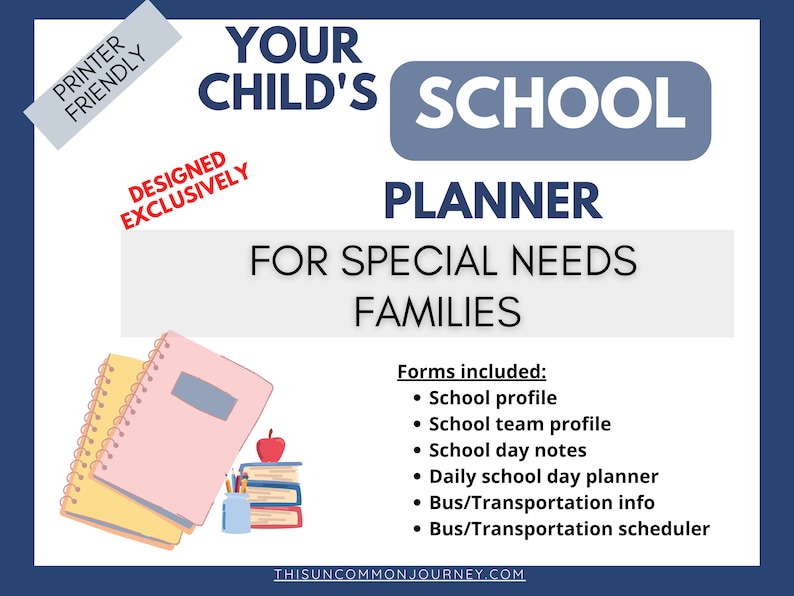 SCHOOL Planner and Tracker EXCLUSIVELY for Special Needs Families - Etsy