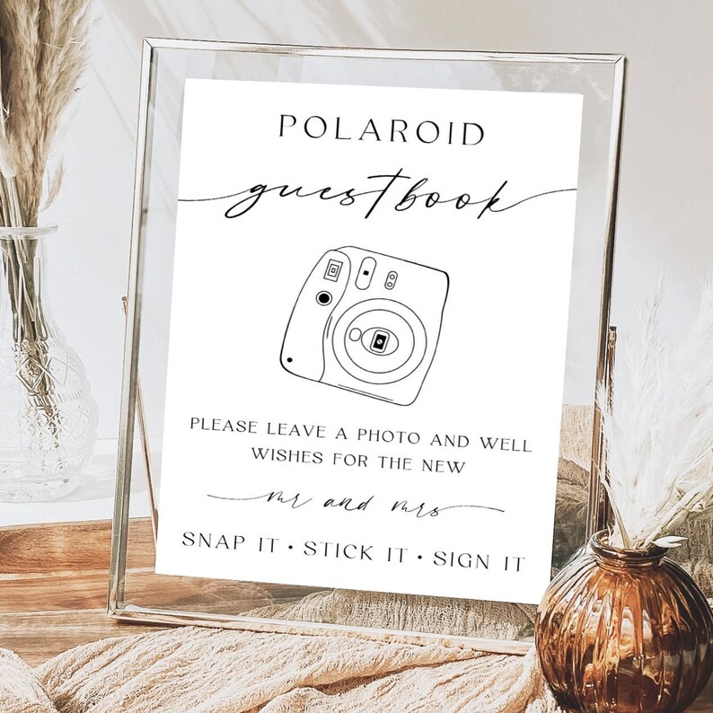 Polaroid Guest Book Sign, Wedding Guest Book Alternative, Photo ...