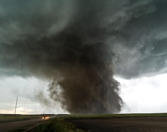 Foto di tempesta - Tornado polveroso del Nebraska - Meteo, cielo, stampa, opera d'arte, decorazione murale