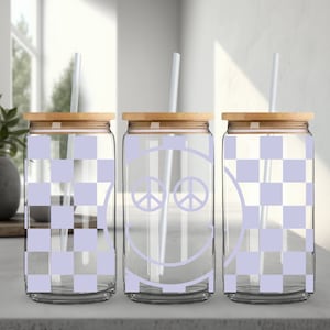 Lattina di vetro a scacchi SVG: Libbey Wrap, Tumbler Design (download digitale)