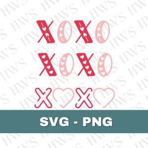 XOXO svg Bundle | Valentines svg |  J’adore png | Valentines Cut Files | Câlins et baisers svg | Saint-Valentin Svg Png cricut silhouette caméo