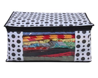Polka Dot Saree Storage Bag: Non-Woven Fabric Organizer