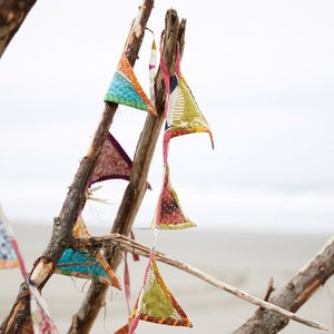 Kantha Fabric Bunting: Recycled Prayer Flags, Tassel Garland image 5
