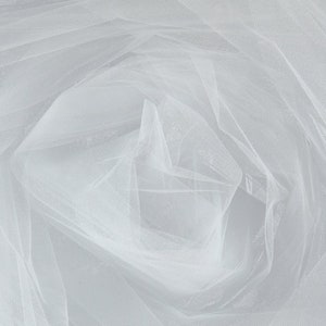 White Tulle Fabric By The Yards, Soft Illusion Mesh By The Bolt, Lightweight Tulle For Dresses, Party Wedding Decorations, Etc