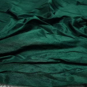 Tessuto dupioni verde smeraldo, tessuto di seta dupioni finta verde scuro, tessuto dupioni per tende, tessuto per abiti da sposa a metri