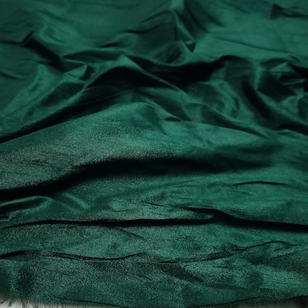 Emerald Green Dupioni Fabric, Dark Green Faux Dupioni Silk Fabric, Curtain Dupioni Fabric, Gown Fabric For Bridal Dresses By The Yards