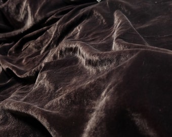 Dark Coffee Velvet Fabric: Polyester Silk Style, Bridal Gown Material