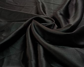 Black Charmeuse Satin Fabric: Polyester Gown & Bridal Fabric