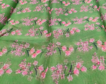 Floral Print Organza Fabric: 44" Wide, Wedding & Party Decor
