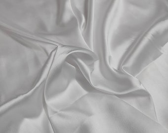 White Satin Charmeuse Fabric: Polyester Gown & Bridal Fabric