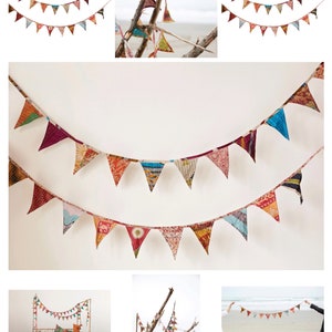 Kantha Fabric Bunting: Recycled Prayer Flags, Tassel Garland image 2