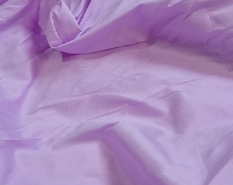 Tela de tafetán de lavanda púrpura claro, tela de seda de tafetán liso, tela de vestido, tela de tafetán de poliéster de lavanda para vestido de novia cortado a medida