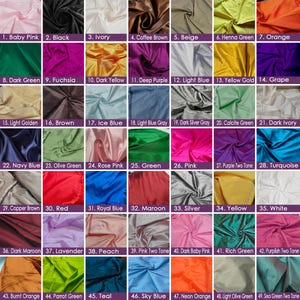 49 Farben Taft Stoff, Schlichter Taft Stoff, Taft Seidenstoff, Kleiderstoff, Polyester Taft Stoff Für Brautkleider Durch Die Yards