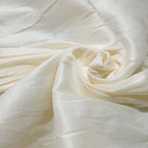 Ivory Dupionseide Stoff, Ivory Faux Dupionseide Stoff, Vorhang Dupioni Stoff, Kleiderstoff für Brautkleider durch die Meter