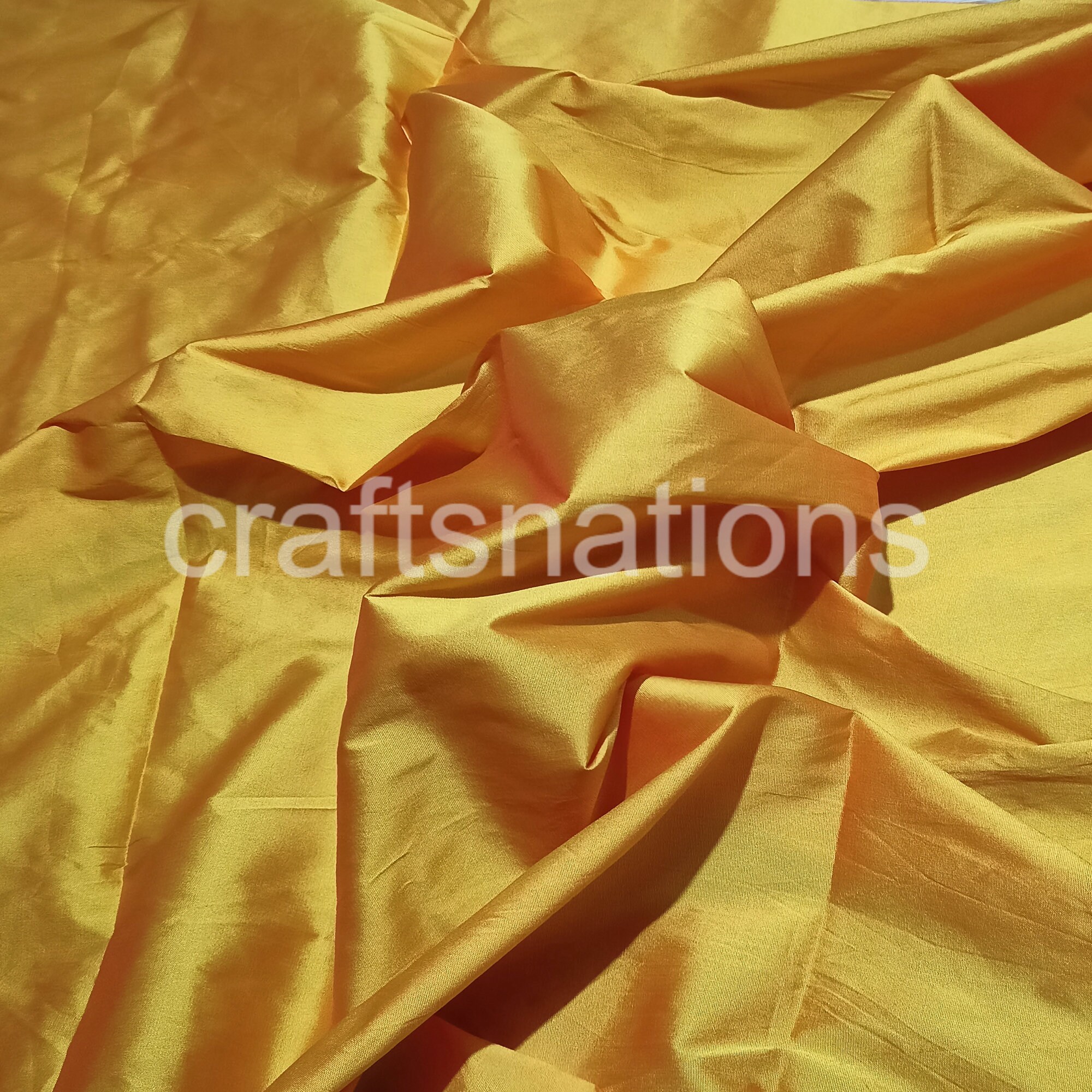 Dark Saffron Yellow Taffeta Silk Fabric main image 0