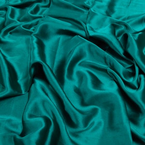 Green Jade Silk Satin Fabric By The Yards, Satin Charmeuse Fabric, Gown Fabric, Polyester Bridal Satin Wedding Dress Fabric
