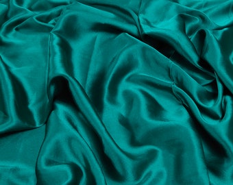 Tela de satén charmeuse verde jade: Tela de poliéster para vestidos