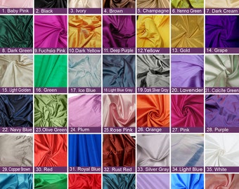 42 Colors Taffeta Fabric, Plain Taffeta Fabric, Taffeta Silk Fabric, Gown Fabric, Polyester Taffeta Fabric For Bridal Dresses By The Yards