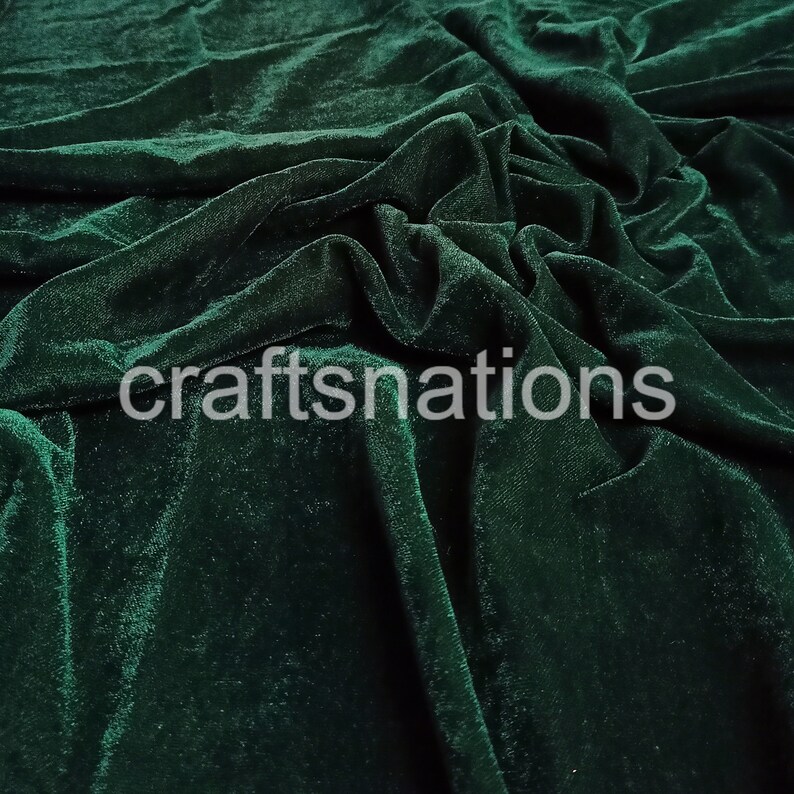 Emerald Green Velvet Fabric Green Silk Velvet Fabric Velvet Etsy