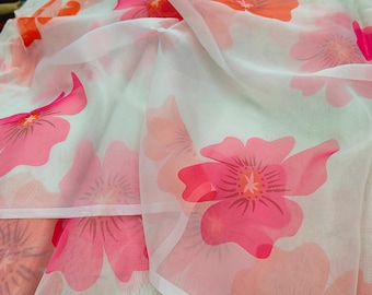 Floral Print Organza Fabric, Wedding Party Decoration