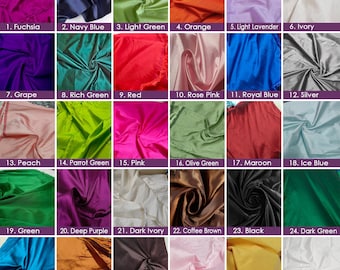 30 Colors Taffeta Fabric, Plain Taffeta Fabric, Taffeta Silk Fabric, Gown Fabric, Polyester Taffeta Fabric For Bridal Dresses By The Yards