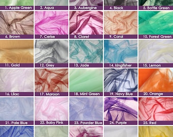 Tulle Fabric: 30 Colors, 58" Wide, For Wedding & Party Decor