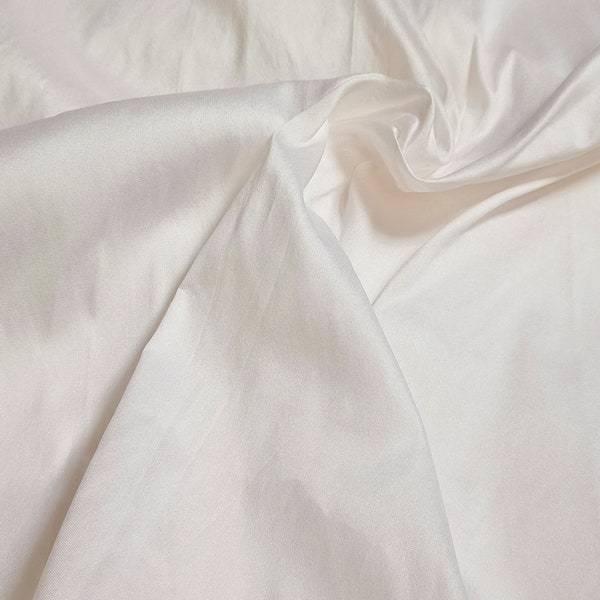 Ivory Taffeta Fabric, Plain Taffeta Silk Fabric, Gown Fabric, Ivory Color Polyester Taffeta Fabric For Bridal Dresses By The Yards