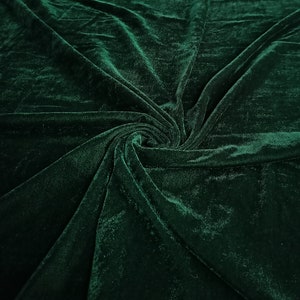 Emerald Green Velvet Fabric, Green Silk Velvet Fabric, Velvet Gown Fabric, Polyester Velvet Fabric For Bridal Dresses Gown By The Yards