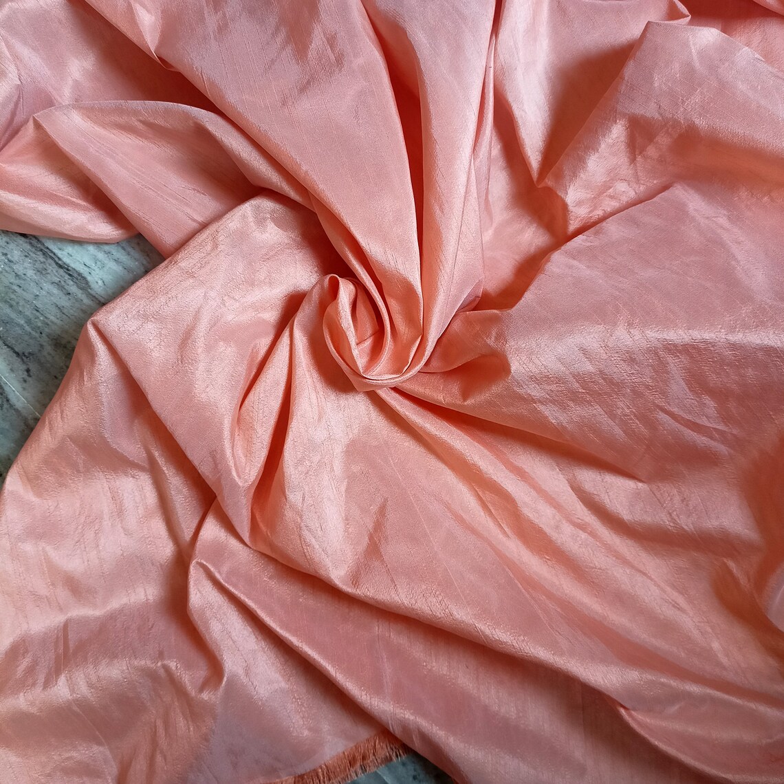 Peach Dupioni Silk Fabric main image 0