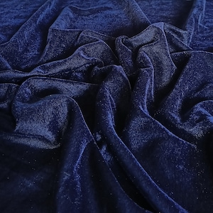 Marineblauer Samt-Stoff, Mode-Seidensamt-Gewebe, Polyester-dunkelblauer Samt-Stoff für Brautkleider-Kleid durch die Yards