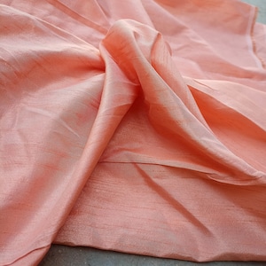 Peach Faux Silk Dupioni Fabric: Bridal Gown & Curtain Material