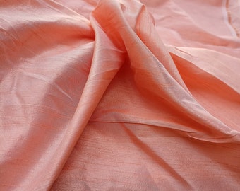 Peach Dupioni Fabric, Peach Faux Dupioni Silk Fabric, Curtain Dupioni Fabric, Gown Fabric For Bridal Dresses By The Yards