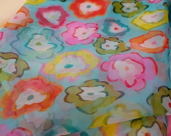 Rainbow Floral Organza Fabric: Polyester Party Wedding Decoration