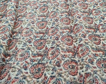Floral Print Organza Fabric: Indian Style, 44" Wide, By The Yard